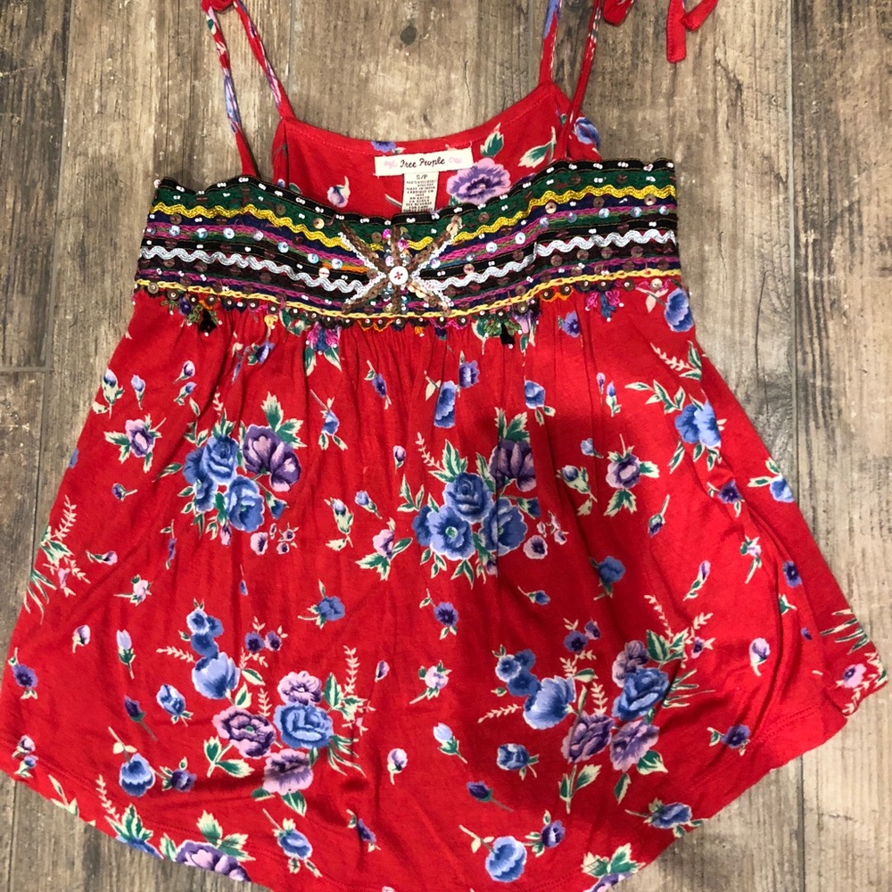 Multicolored tie strap top